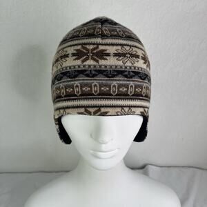 Turtle Fur Nordic Fair Isle Merino Wool Chullo Peruvian style Hat, Fall, Winter